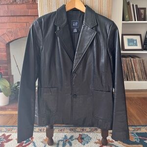 Black Leather Jacket Blazer